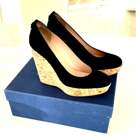 Stuart Weitzman Corkswoon Suede Wedge Size 6 - Picture 6 of 16